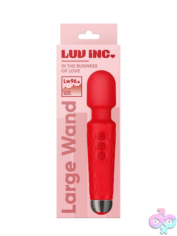 Discreet-Toys-Lw96-Large-Wand-Red-Nu-Ll-7204-06 Large Red Flexible-Neck Wand Vibrator With Silicone Head By Luv Inc