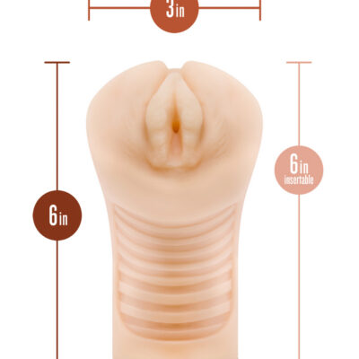 M Elite Soft and Wet Annabella beige vibrating masturbator by Blush