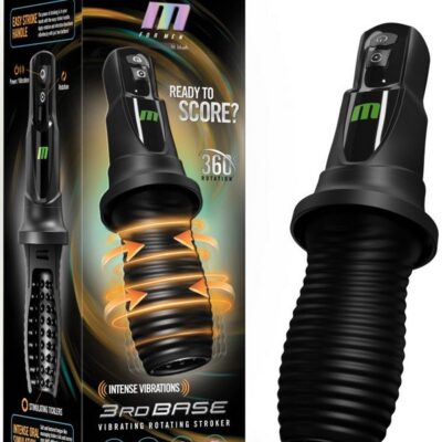 Sleek black automatic oral stroker with ergonomic handle and protective case by Blush Novelties