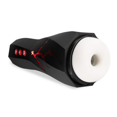 M for Men Storm automatic masturbator by Blush — black ribbed stroker with suction and vibration