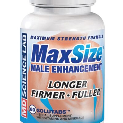MAX Size 60-count erection enhancement supplement bottle in white by Md Science Lab