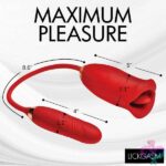 Magic Kiss Kissing Clitoral Stimulator With Thrusting Vibrator - Red - Image 2