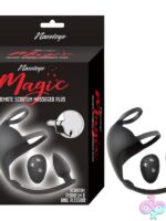 Black silicone remote scrotum massager plug with wireless remote by Nasstoys