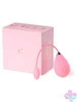 Compact pink app-controlled love egg vibrator with external antenna by Magic Motion