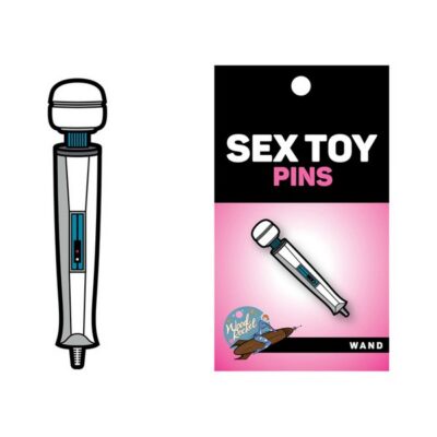 Soft enamel metal wand massager lapel pin by Wood Rocket