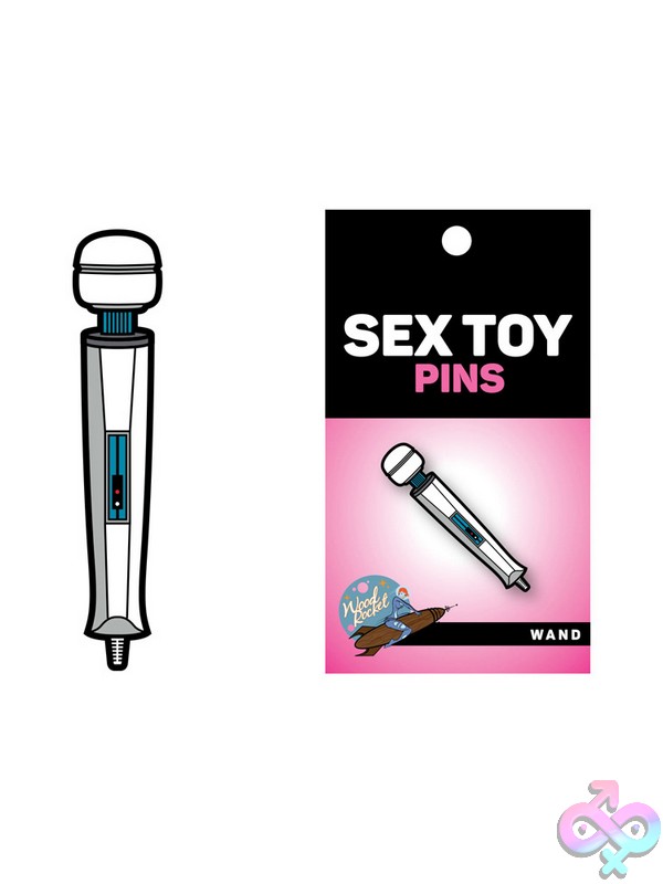 Discreet-Toys-Magic-Wand-Pin-Nu-Ept-006 Soft Enamel Metal Wand Massager Lapel Pin By Wood Rocket