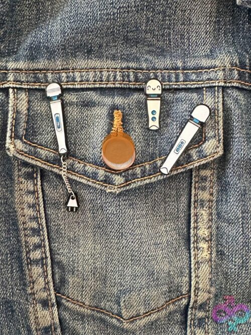 Magic Wand Rechargeable Enamel Lapel Pin - Image 3