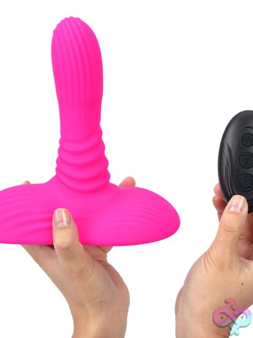 Adira Vibrating &Amp; Thrusting Dong With Remote – Pink - Image 2