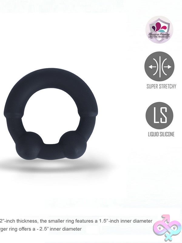 Discreet-Toys-Maia-Axel-Nu-Mt-Bo-26-04 Cock Ring With Balls Maia Axel By Maia Toys In Black Silicone And Metal