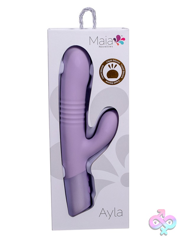 Discreet-Toys-Maia-Ayla-Nu-Bo-23-004 Purple Dual Motor Thrusting Rabbit Vibrator By Maia Toys