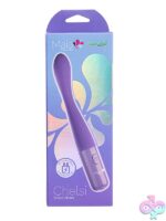 Curved purple rechargeable G-spot vibrator with silicone shaft by Maia Toys