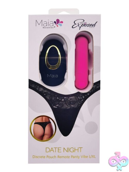 Maia Date Night Remote Control Panty Vibe With Jessi Bullet And Magic Silk Thong In Pink