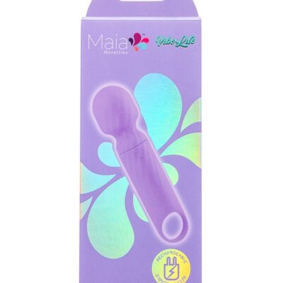 Maia Dolly mini wand vibrator in silicone finish shown in three color options