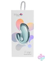Finn mini wand vibrator in blue medical-grade silicone by Maia Toys