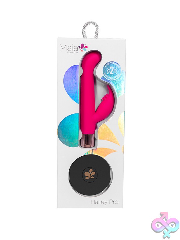 Discreet-Toys-Maia-Hailey-Pro-Nu-Ma22-01 Maia Hailey Pro Rabbit-Style Dual-Motor Vibrator In Pink Silicone By Maia Toys