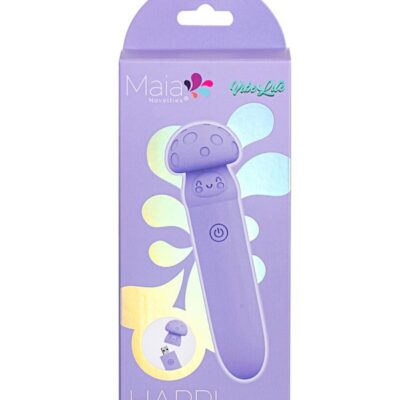 Compact purple mini wand vibrator in silicone by Maia Toys