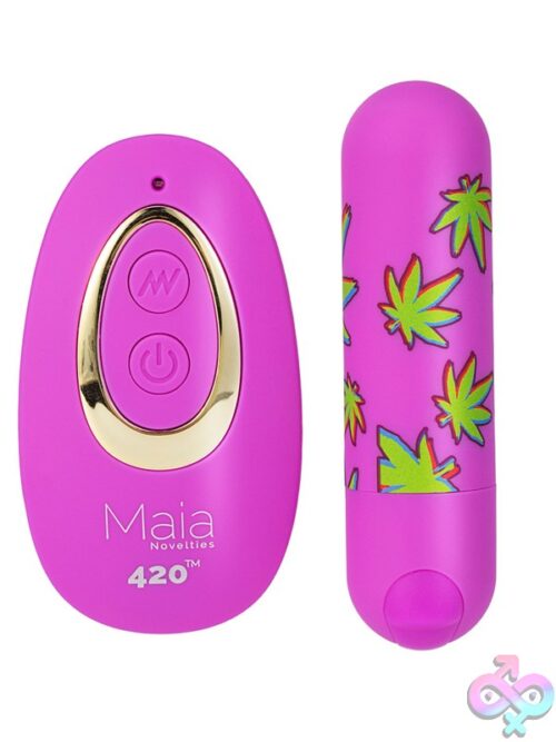 Maia Jessi 420 Remote Bullet Vibrator – Purple 420 Print - Image 2
