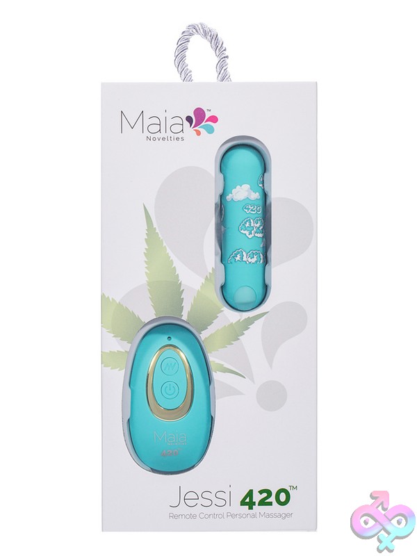 Discreet-Toys-Maia-Jessi-420-Remote-Sky-Nu-Mt-Rm330-Lf1 Sky Blue Silicone Remote Bullet Vibrator With Usb Charging Cable By Maia Toys