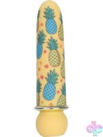 Yellow Silicone Bullet Vibrator Maia Kona by Maia Toys — pineapple print rechargeable bullet