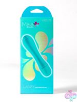 Green mini travel vibrator with rounded raised tip in body-safe silicone by Maia Toys