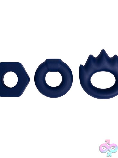 Maia Lonzo Liquid Silicone 3-Ring Set – Blue - Image 2