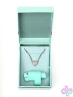 Love Box gift set with rhinestone heart pendant and blue silicone bullet by Maia Toys