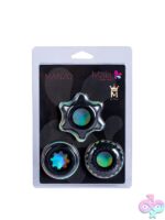 Manzo 3-piece black liquid silicone ring set by Maia Toys