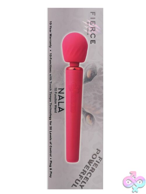 Maia Nala Mini Wand Vibrator In Blue And Red Medical-Grade Silicone