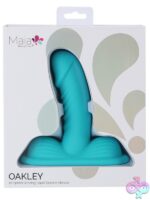 Maia Oakley 10-speed insertable grinder vibrator in blue with suction cup base by Maia Toys