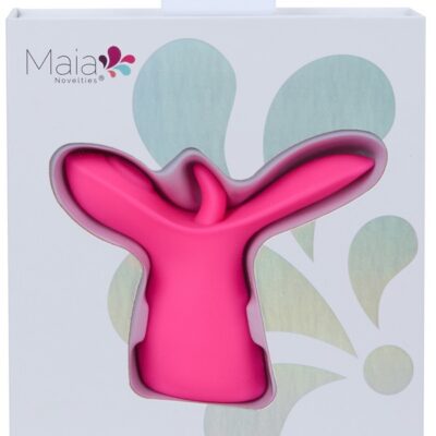 Maia Oasis pink licking and thumping vibrator in medical-grade silicone by Maia Toys
