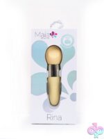 Yellow dual motor mini wand vibrator with velvet-soft silicone tip by Maia Toys