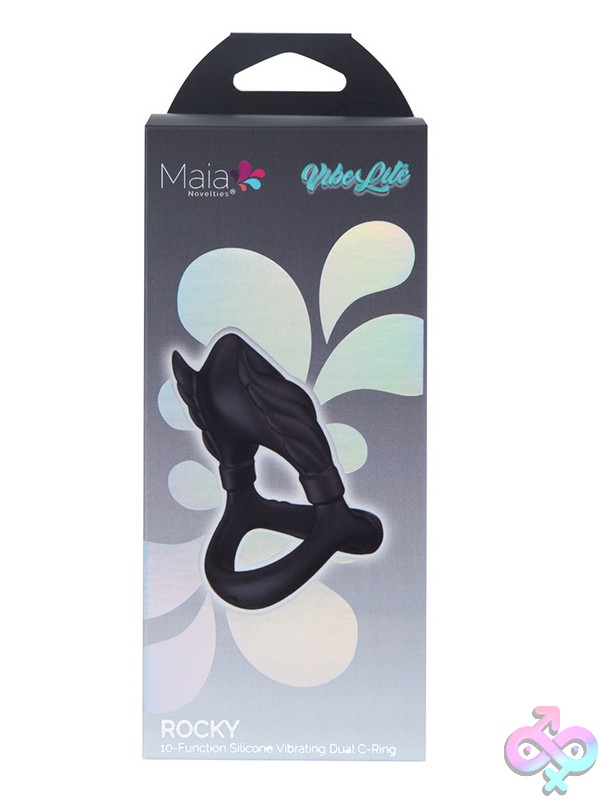 Discreet-Toys-Maia-Rocky-Black-Nu-Mt-Bo-25-22-Black Rocky Double-Ring Vibrating Cock Ring In Black Silicone By Maia Toys