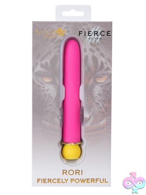 Maia Rori Clitoral Vibrator In Pink Silicone On A Soft Neutral Background