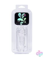 Maia Royce soft stretchy TPE male stroker available in black, clear, and red