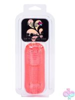 Maia Royce soft stretchy TPE male stroker available in black, clear, and red