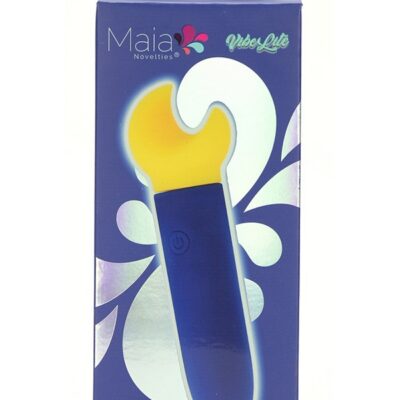 Compact blue silicone clitoral vibrator with built-in USB connector by Maia Toys
