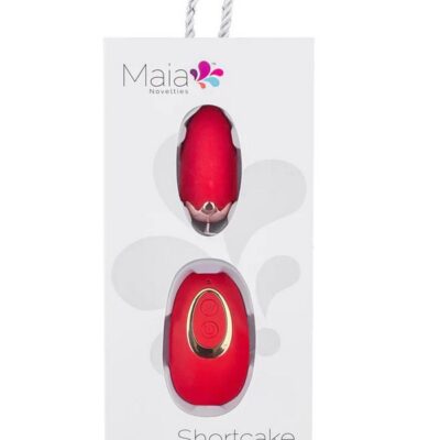 Shortcake remote control vibrating egg in red medical-grade silicone by Maia Toys