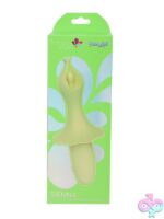 Maia Sienna bunny ear vibrator in silicone shown in four colors on a soft neutral background