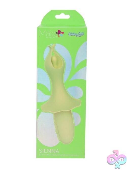 Maia Sienna Bunny Ear Vibrator In Silicone Shown In Four Colors On A Soft Neutral Background