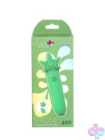 Compact green silicone clitoral vibrator with built-in USB cap by Maia Toys