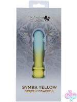 Maia Symba flexible bullet vibrator in yellow and teal liquid silicone by Maia Toys