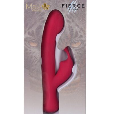 Maia Zara dual motor rabbit vibrator in red body-safe silicone by Maia Toys