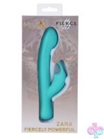 Teal dual motor rabbit vibrator in body-safe silicone by Maia Toys