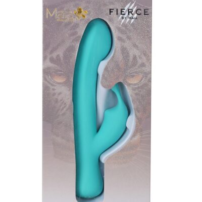Teal dual motor rabbit vibrator in body-safe silicone by Maia Toys