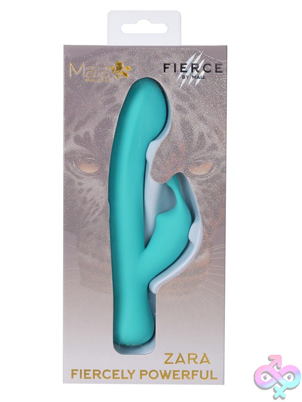 Discreet-Toys-Maia-Zara-Teal-Nu-Mt-Ma24-18-Teal Teal Dual Motor Rabbit Vibrator In Body-Safe Silicone By Maia Toys