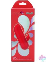 Red mini bullet vibrator with rabbit ear tip by Maia Toys