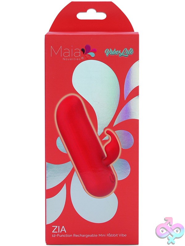 Discreet-Toys-Maia-Zia-Red-Nu-Mt-Bo-25-27 Red Mini Bullet Vibrator With Rabbit Ear Tip By Maia Toys