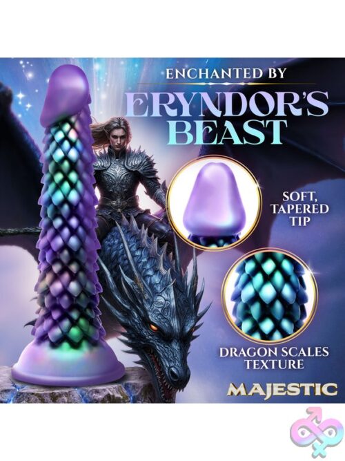 Majestic Eryndor Silicone Dildo – Opalescent Blue - Image 4