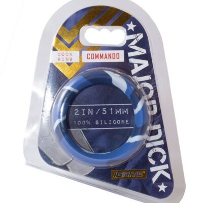 Blue camo 2-inch cock donut ring by Si Novelties