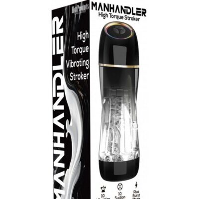 Clear vibrating stroker with rotating suction action in medical-grade silicone by Hott Products